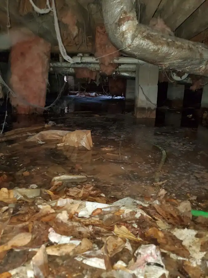 Crawl space flood assessment for Commercial Water Damage Restoration in Dudley